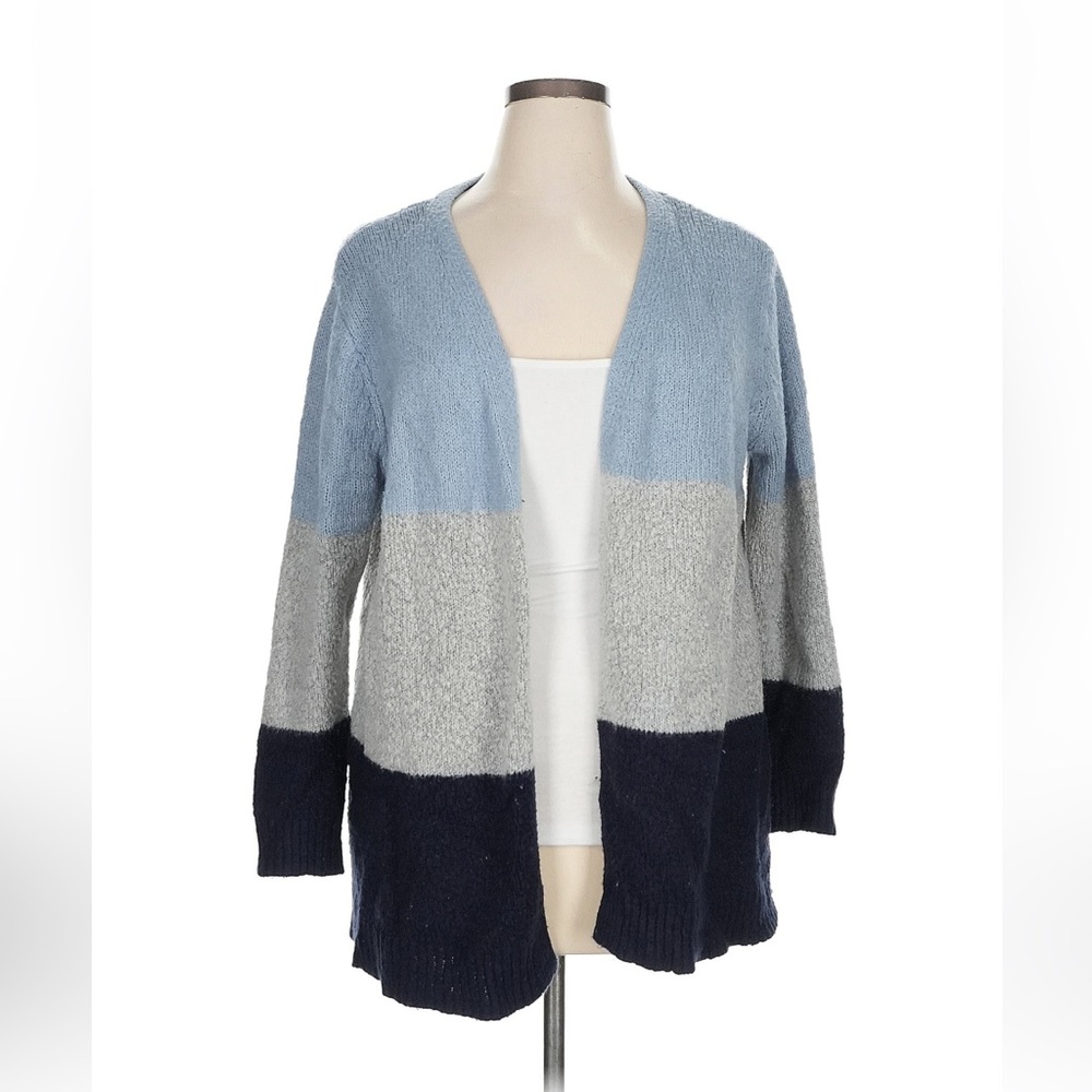 a.n.a Blue and Gray Colorblock Cardigan